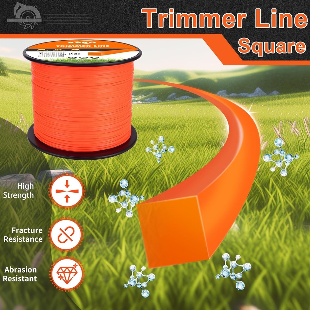 080 Trimmer Line, 080 Weed Trimmer Line, Weed Wacker String .080, Square Weed Ea