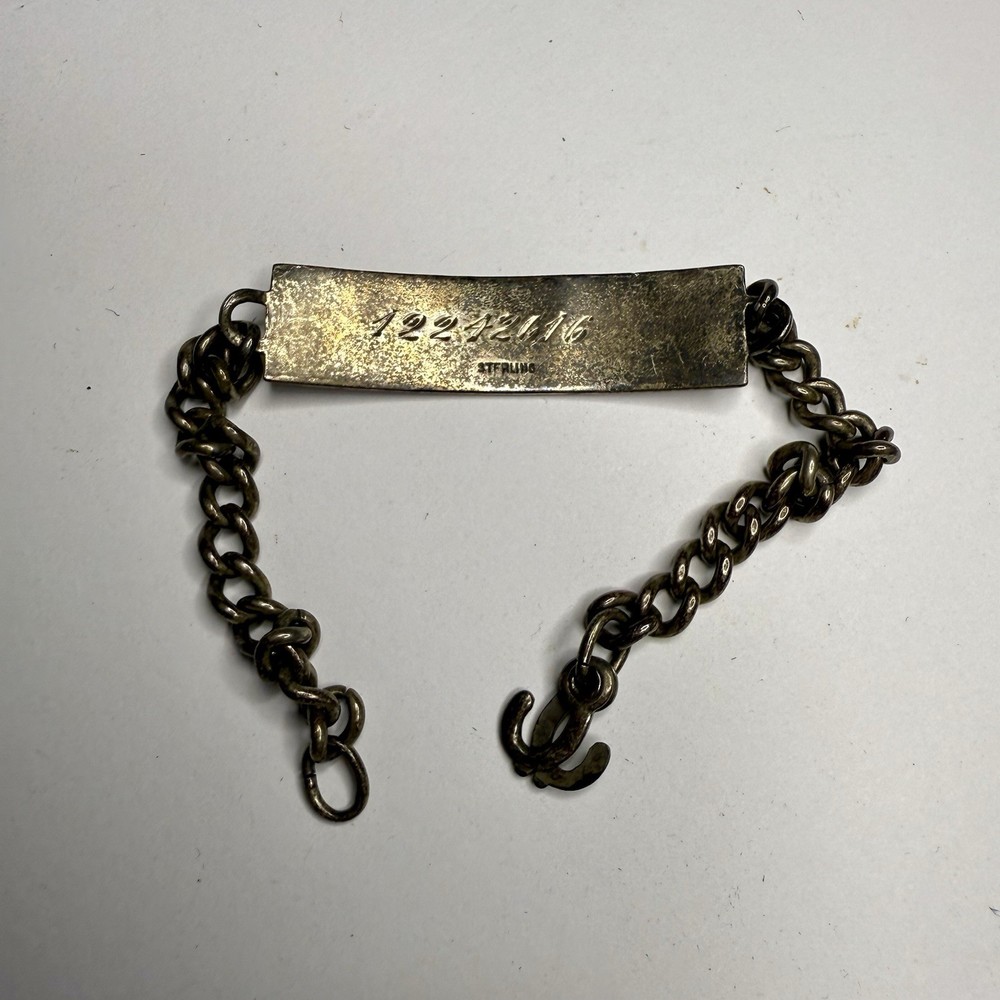 Original WWII Sterling ID Engraved Bracelet US Army Air Corps
