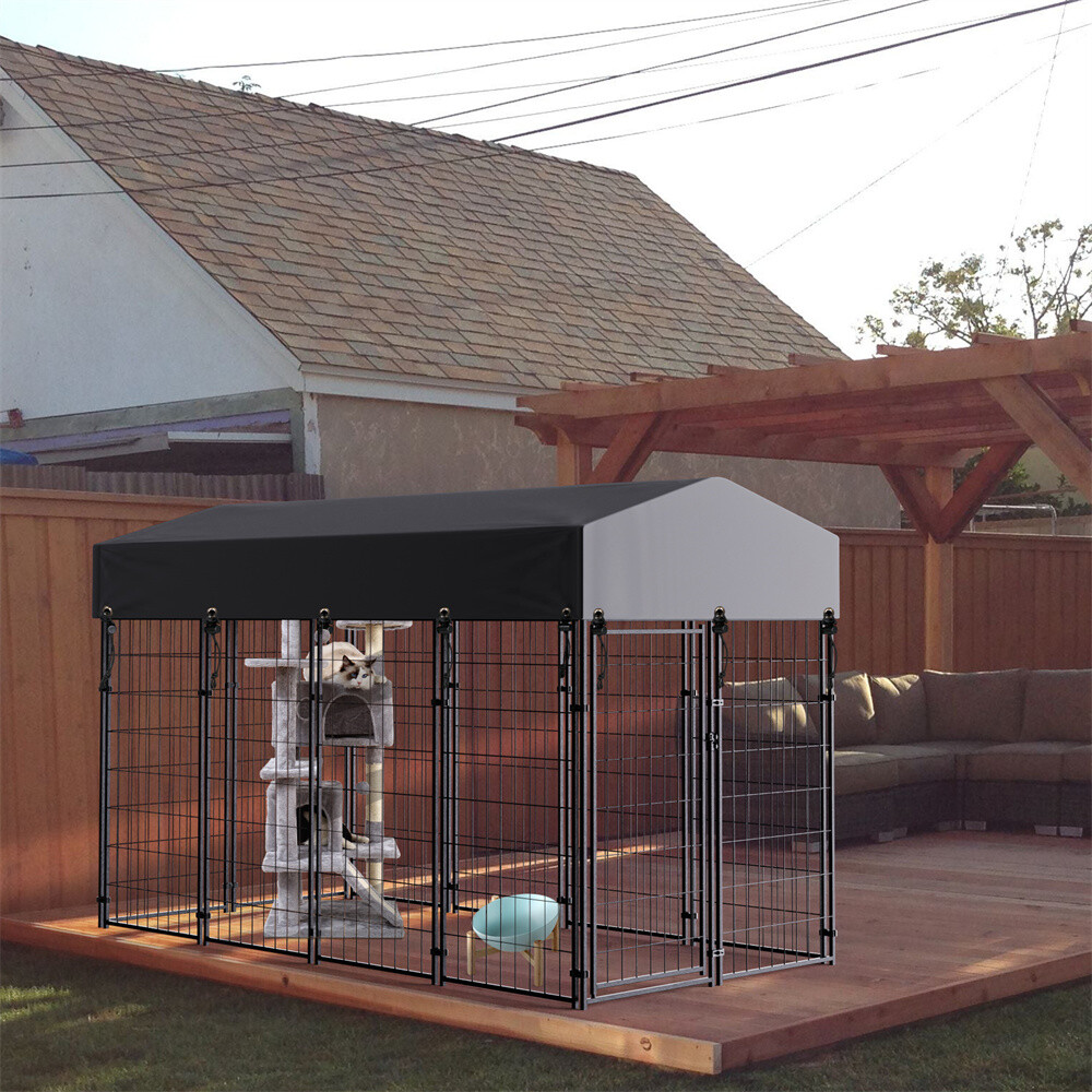 Heavy Duty Dog Kennel Pet Welded Metal Playpen Large Animal Cage Outdoor Indoor