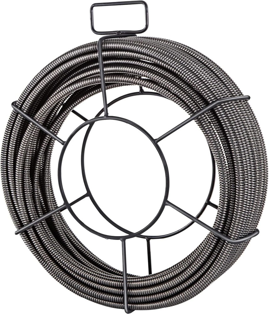 Drain Cleaning Cable 75ft x 3/8 inch Solid Core Cable Sewer Cable, Drain Auge...