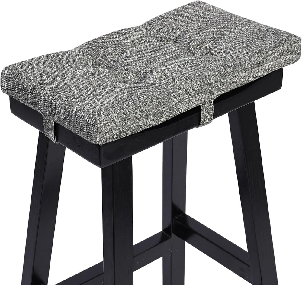 Set of 2 Memory Foam Stool Cushion Rectangular Dual-Layer Design Saddle Stool