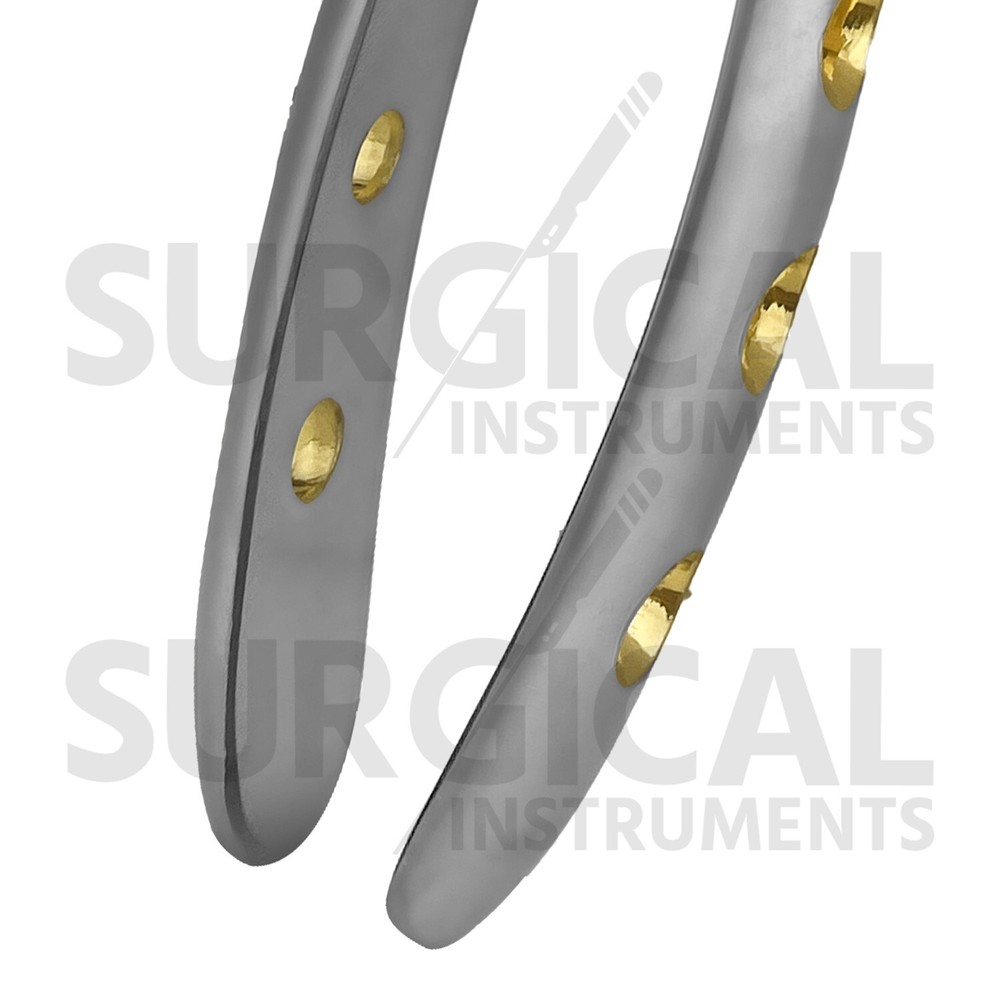 Heavy Duty Stainless Extraction Forceps #67A - Gold Hollow Python Grip German Gr