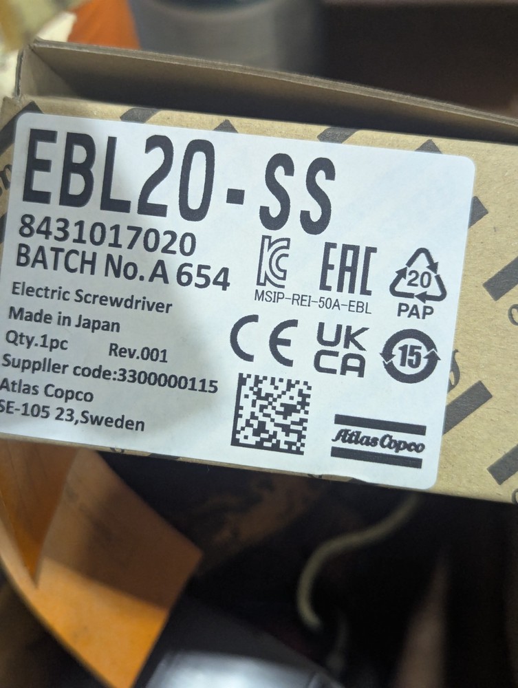 Atlas Copco EBL20-SS DC Screwdriver