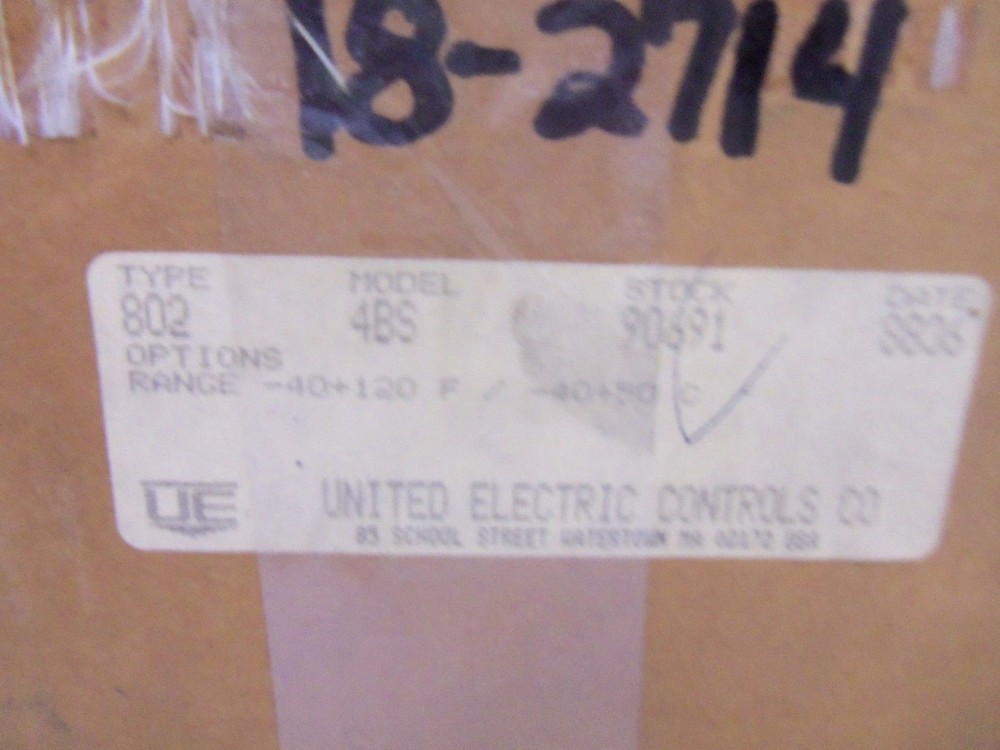 UNITED ELECTRIC 802-4BS TEMPERATURE CONTROLLER UNMP