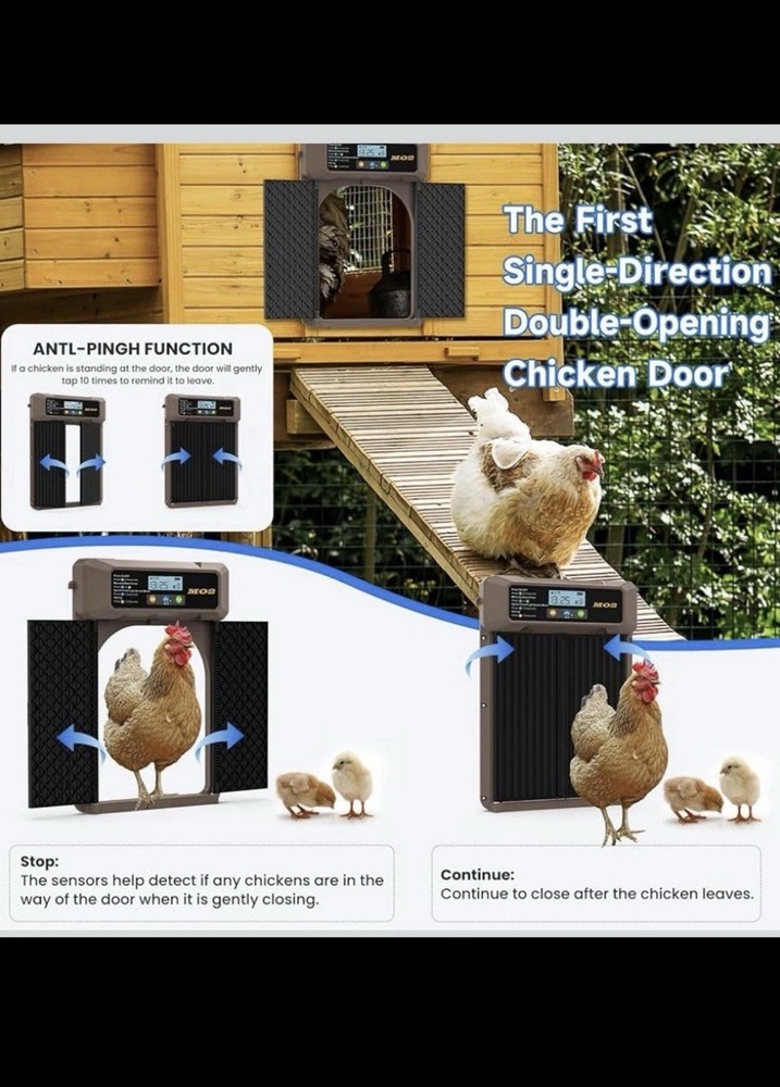 MO2 Automatic Chicken Coop Door Solar Remote Control Waterproof Light Sensor