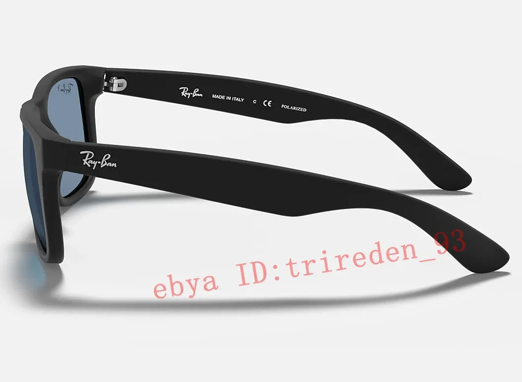 Ray-Ban RB4165 Justin 622/2V Polarized Sunglasses Matte Black/Grey 54mm 100% UV