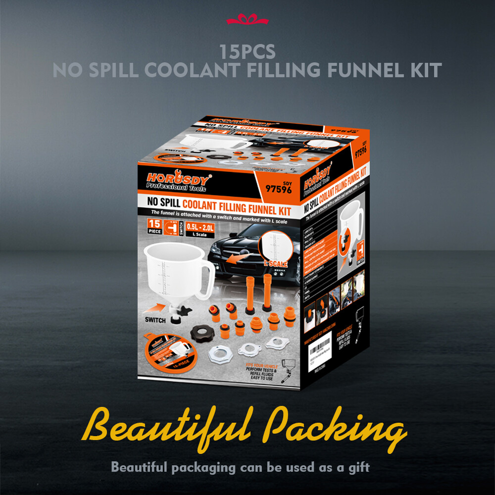 No-Spill Coolant Funnel Kit Car Radiator Refill Bleeder Vehicle Auto Tool