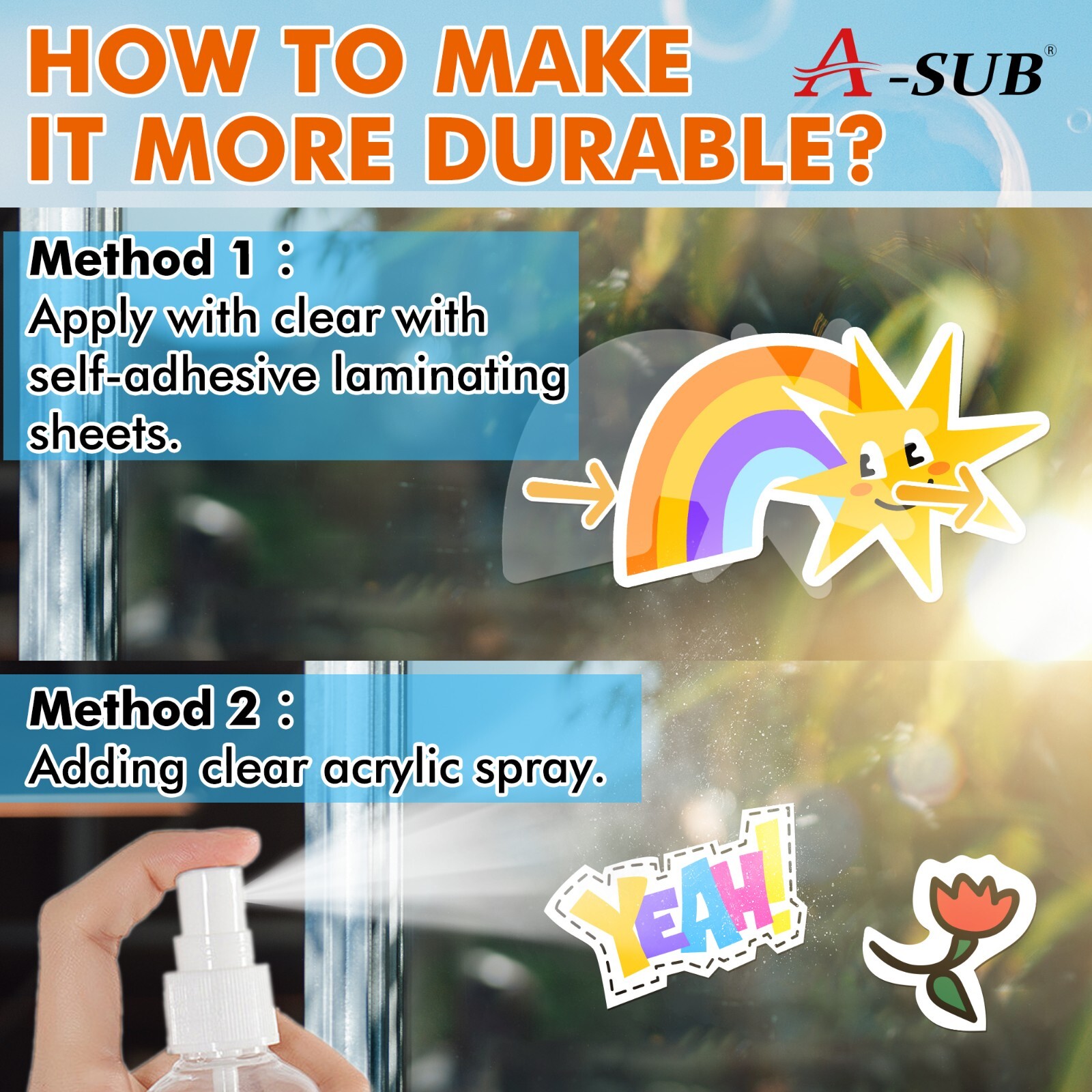 A-SUB Printable Vinyl Sticker Paper for Inkjet Waterproof Matte White 50-200 PK