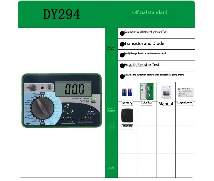 Multifunction Digital Transistor Analyzer Tester Semiconductor DY294