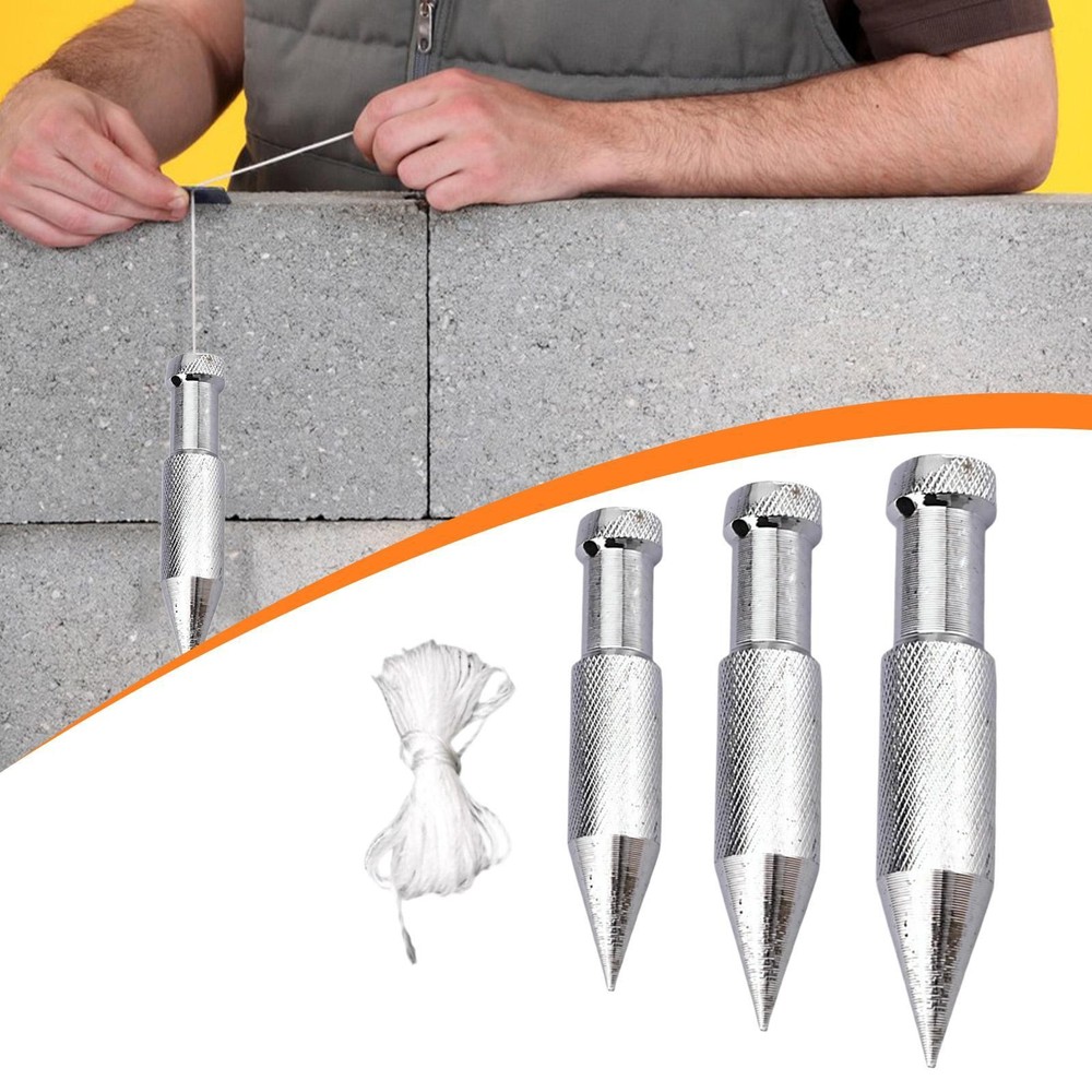 3x Plumb Bob Portable with 5M String for Carpentry Wall Alignment Ceiling