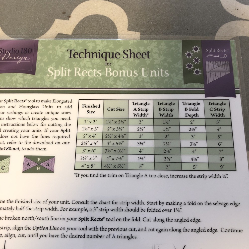 Technique Sheet For Split Rectangles Bonus Units By Studio 180 Deb Tucker New