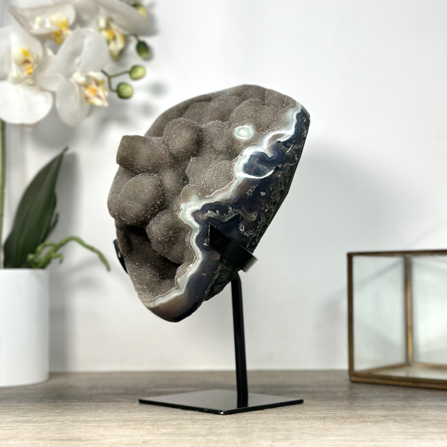 Unique Natural Agate & Jasper Crystal Formaition on Stand. MWS2559