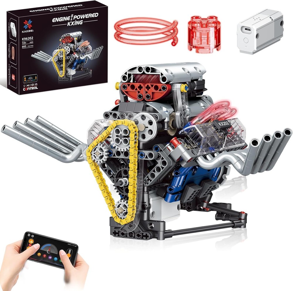 V8 Engine Building Set,Build Your Own Mini Engine That Works, Physical Science E