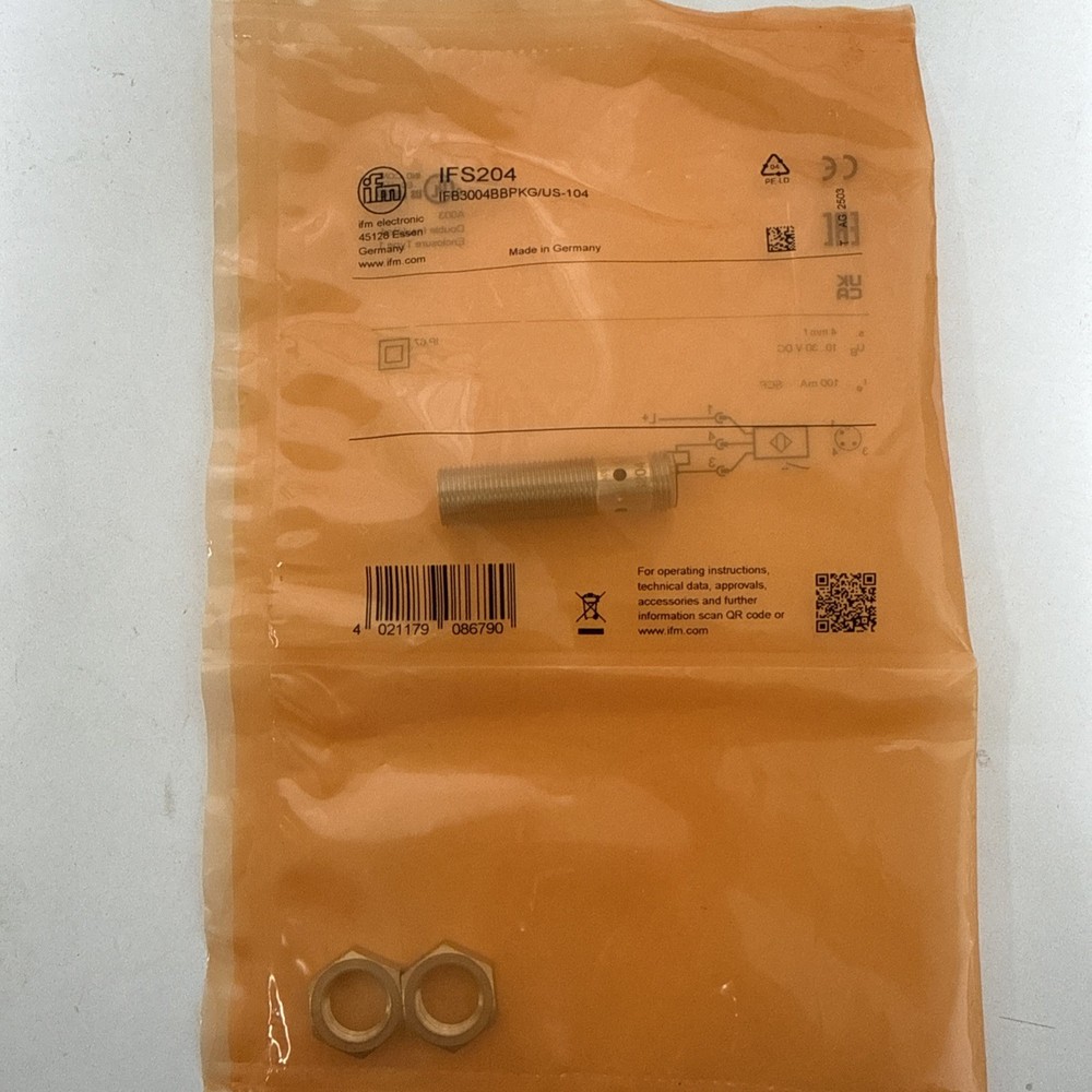 IFM Efector 10-30VDC Inductive Sensor IFB3004BBPKG/US-104-IFS204