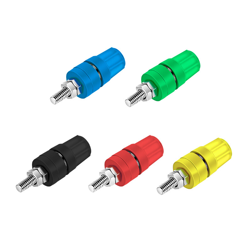 5Pc M4x36 Copper Terminal 4mm Banana Plug Jack Socket 20A Binding Post Connector