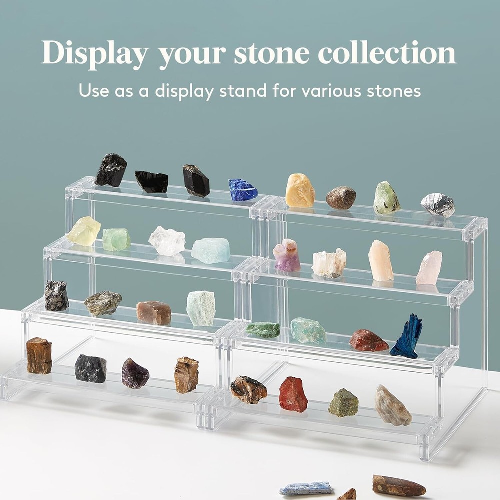 Versatile 4-Tier Clear Display Riser Stand - Perfect for Cupcakes and Cosmetics