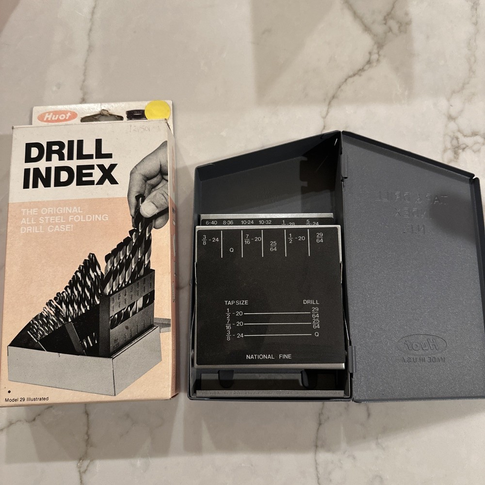 Huot 12650 INDEX Taps & Drills Case  USA  ( DOES NOT INCLUDE TOOLS)