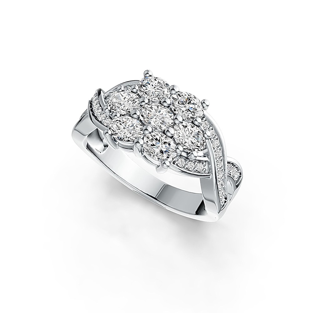 Sterling Silver Semi Mount Ring Setting Oval OV 4X3mm with White Topaz
