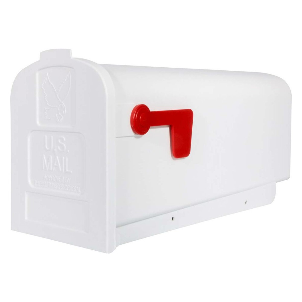 NEW WHITE MAILBOX Deluxe Polybox Durable Rust-Proof Polymer Post Mounted