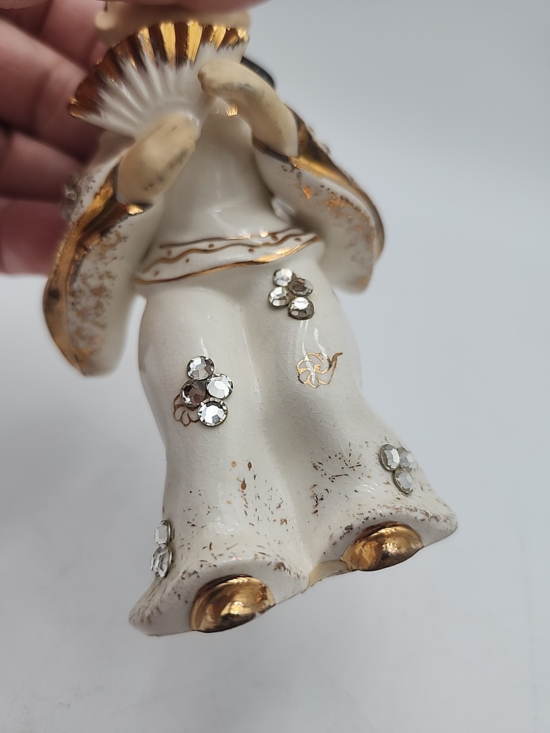 Lefton Geisha Fan Girl Figurine Vintage Rhinestone Japanese Statue Japan