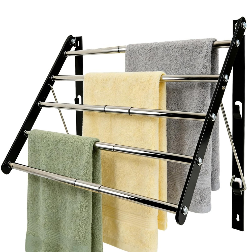 Wall Mounted Drying Rack for Laundry, 13”-23” Retractable Clothes Drying Rack...