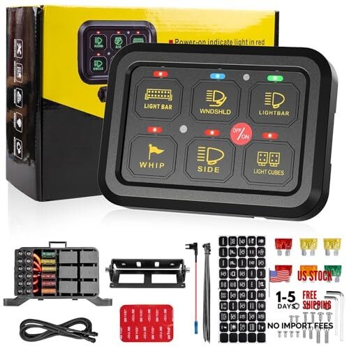 6 Gang Switch Panel with Electronic Relays, Universal Circuit Control Relay