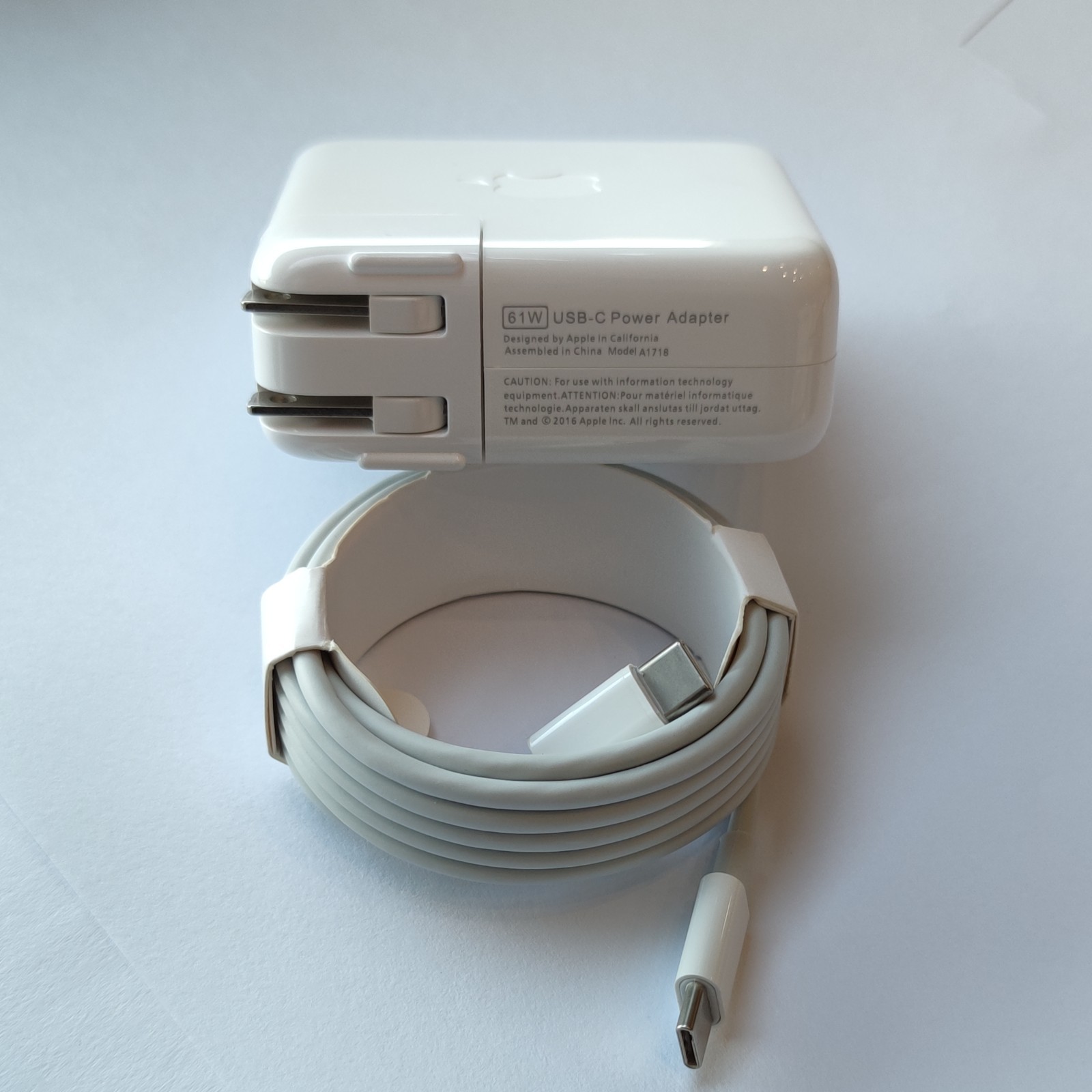 Genuine OEM 61W USB-C Type-C Adapter Charger For Apple MacBook PRO 13 inch A1718