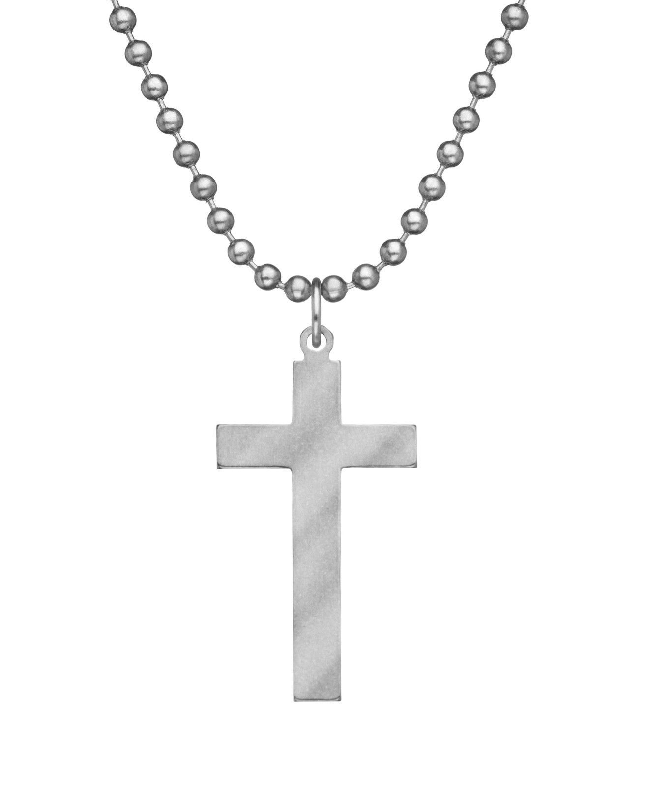 GI Jewelry USGI Christian Long Cross w/Chain - stainless steel