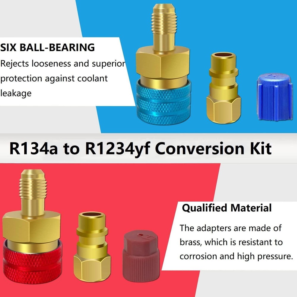 Quick R134a to R1234yf Adapter Conversion Kit AC Charging Evacuation Testing