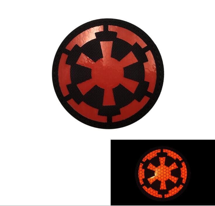 Reflective IR STAR WARS IMPERIAL GALACTIC EMPIRE LOGO HOOK/LOOP PATCH BADGE RED