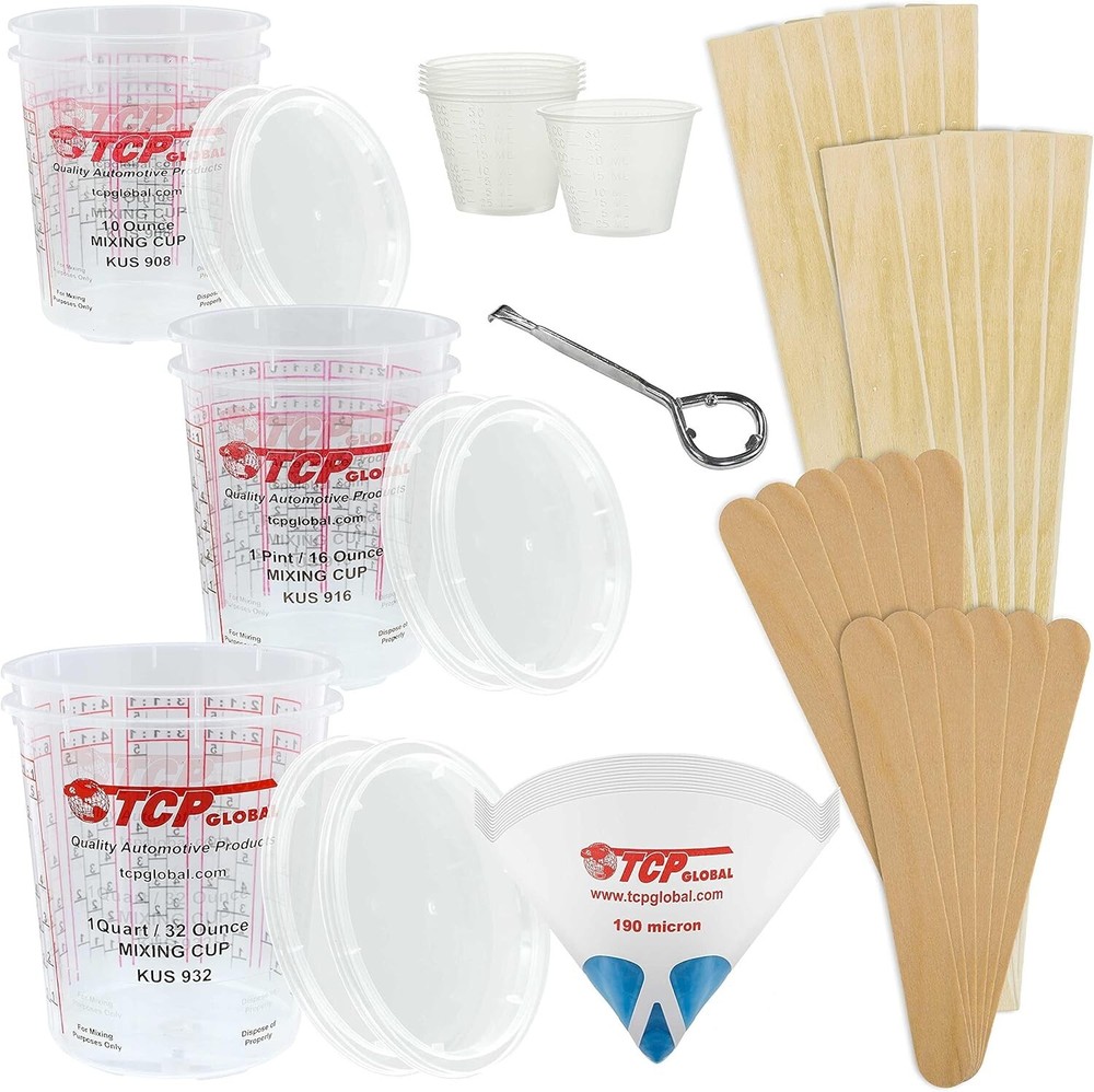 Versatile Paint Mixing Essentials in Durable Cups - 12 Piece Comprehensive Kit