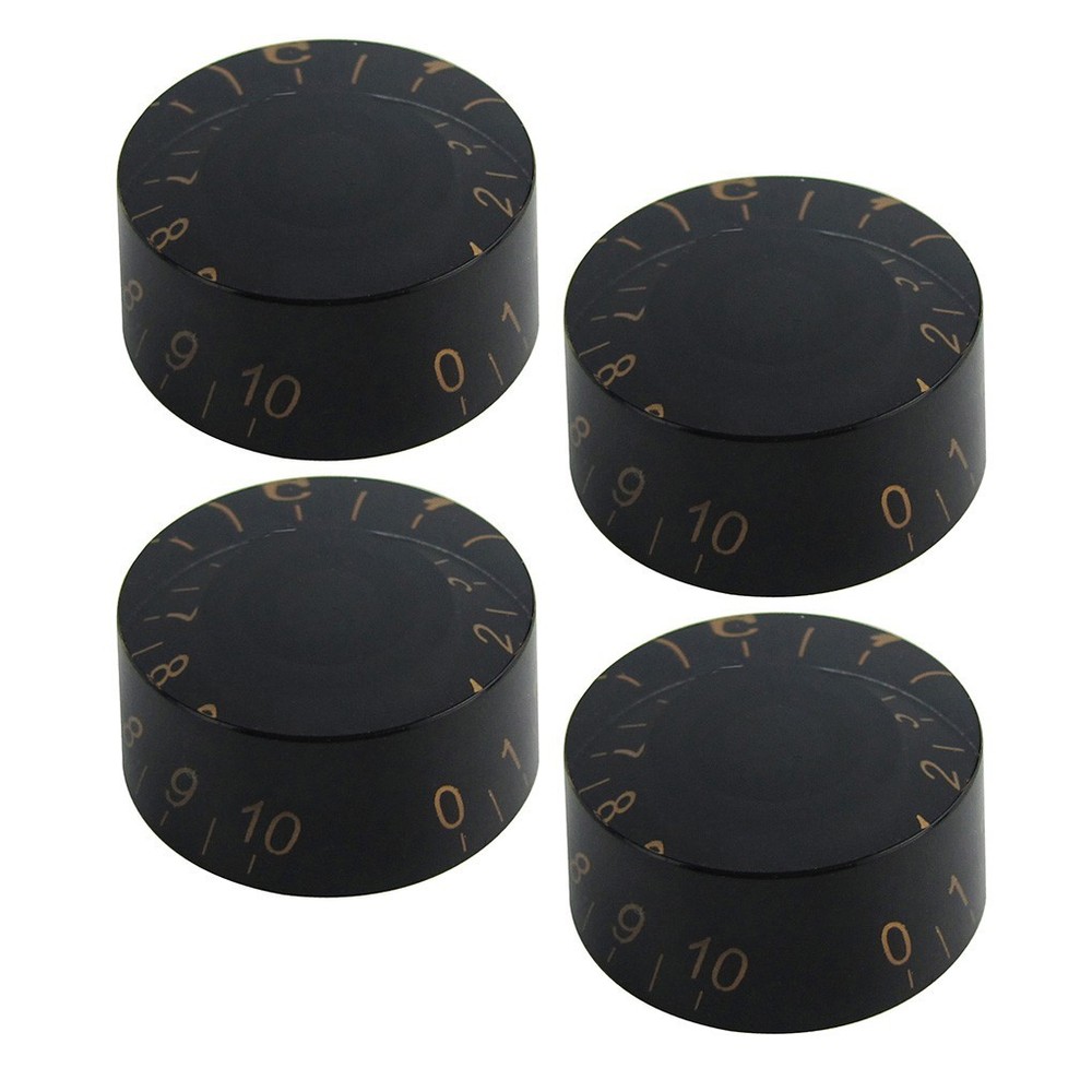FLEOR 4PCS Barrel Style Black Volume Tone Control Speed Knobs Guitar Button