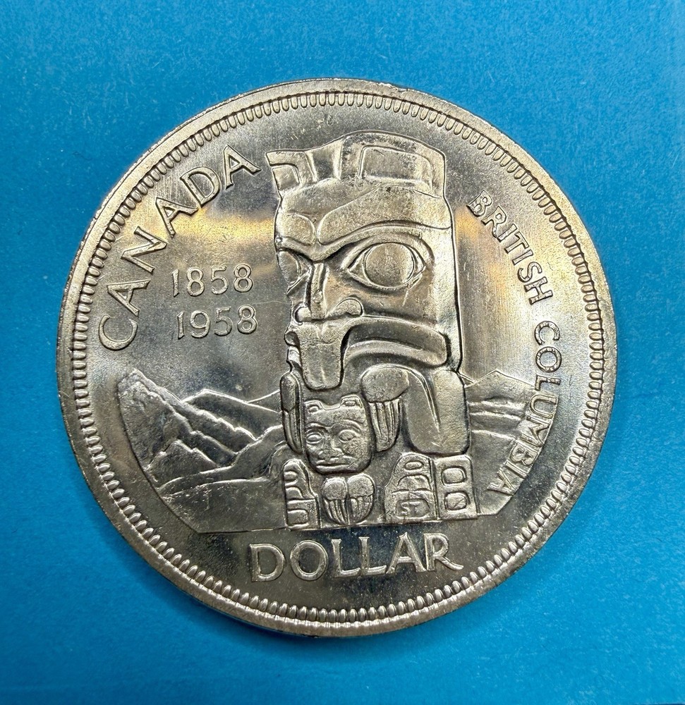 1958 Canada Silver Dollar Death Dollar Brilliant Uncirculated