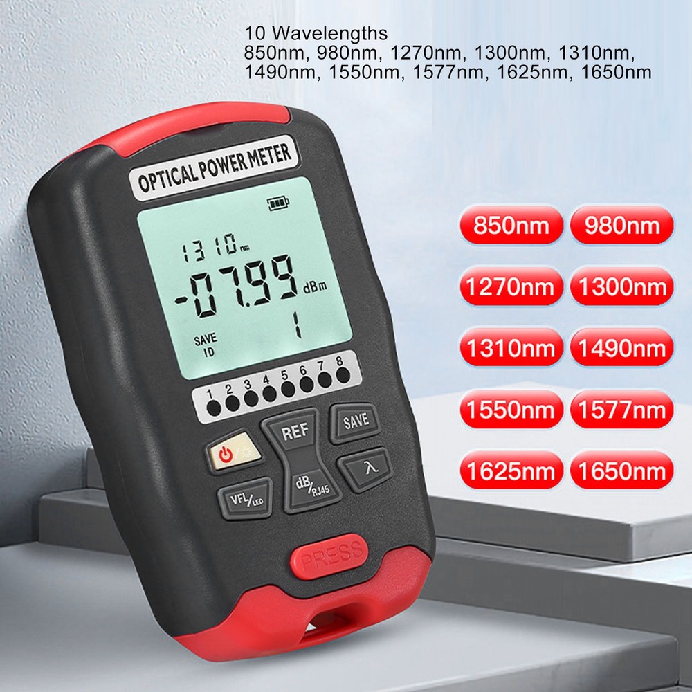 ‑70dBm To+10dBm Optical Fiber Power Meter Red Light Source Network Optic Tester
