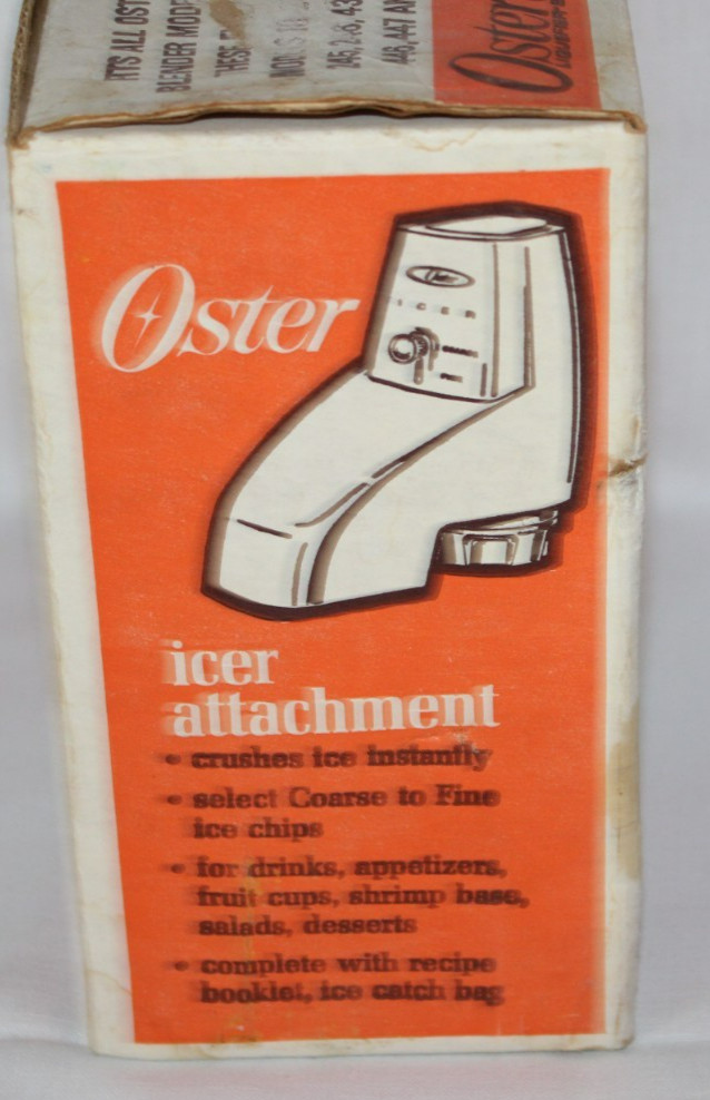 Vintage Oster Ostreizer Blender Icer Attachment Model 435 White EUC-#16