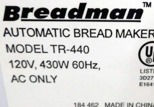 2pin Thermal Fuse Assembly for Breadman Bread Maker Model TR-440 Type 2