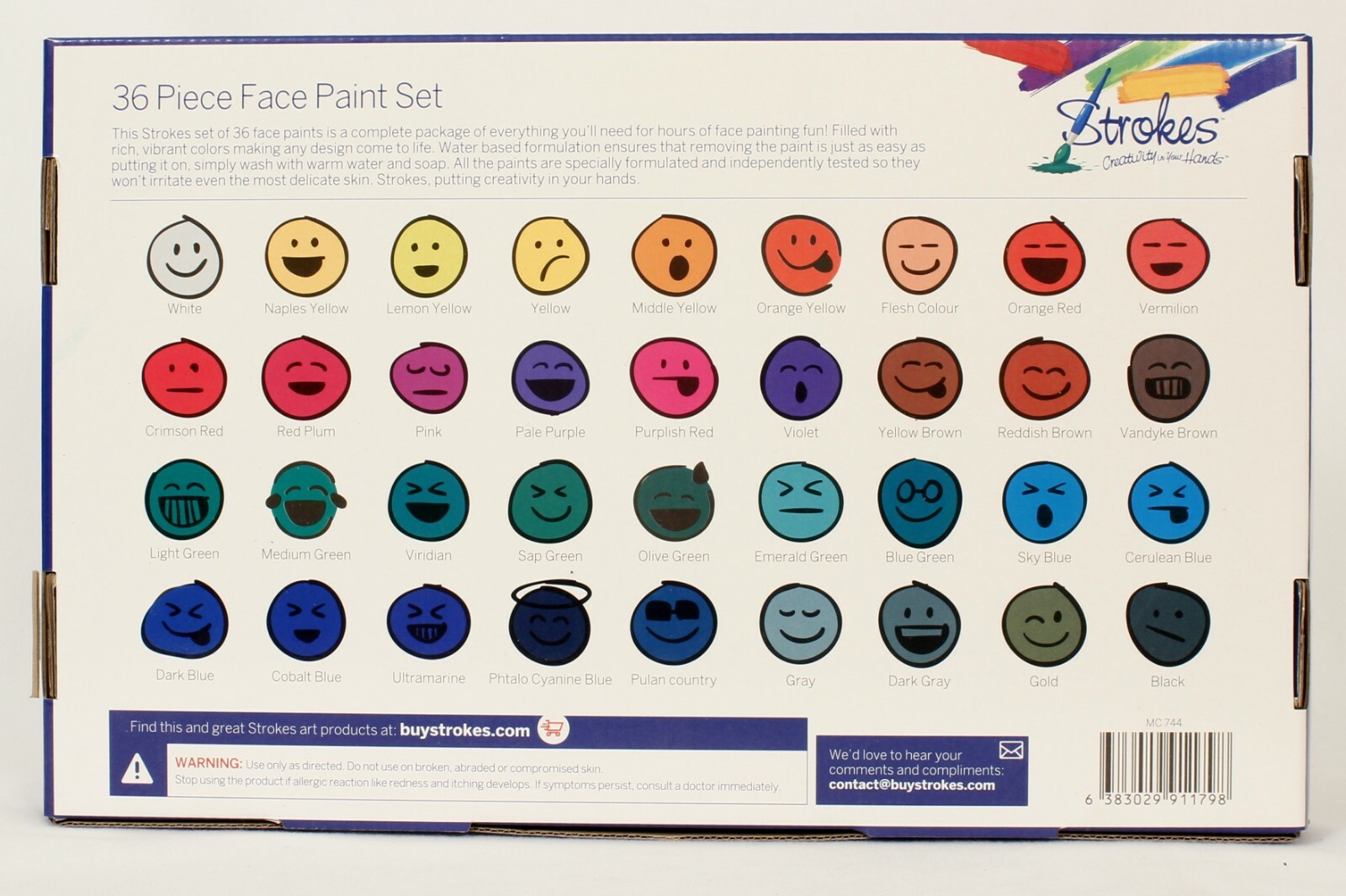 Face Paint 36 Colors Set Safe and Vibrant Non-Toxic Water Soluble NEW