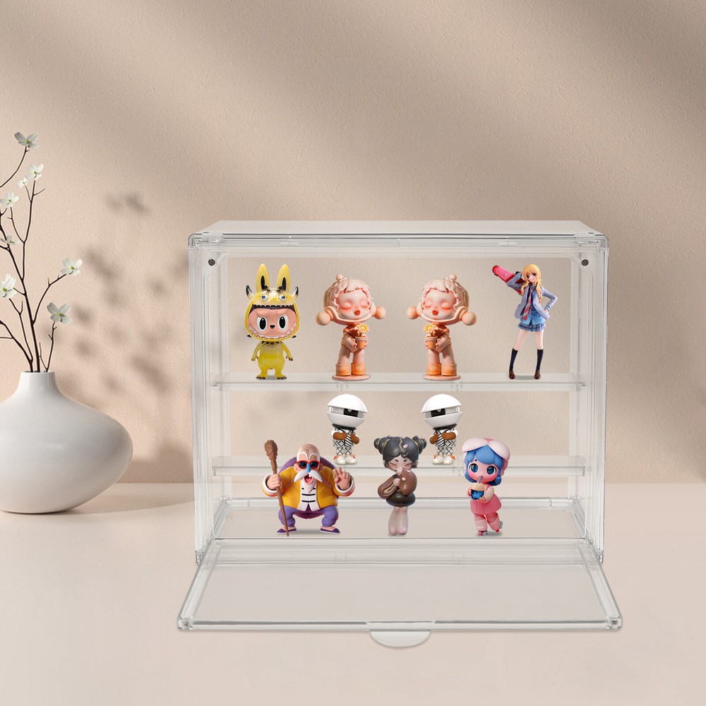 Compact 2-Tier Display Shelf Clear Cake Cupcake Bread Storage Box Display Case