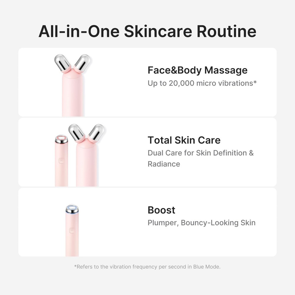 Mini Booster Pro Plus Face Roller Device Set | 2-in-1 Massage Beige