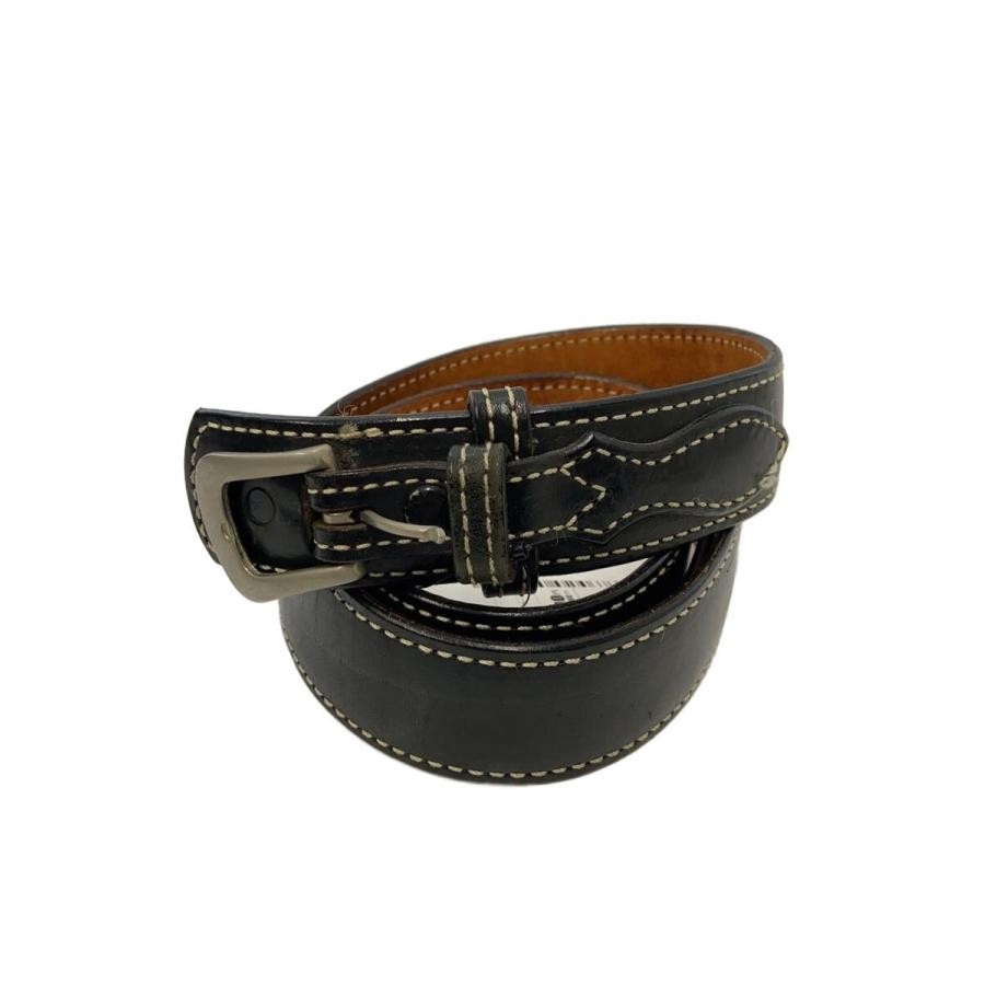 FUNNY Belt Leather Black Plain Men's