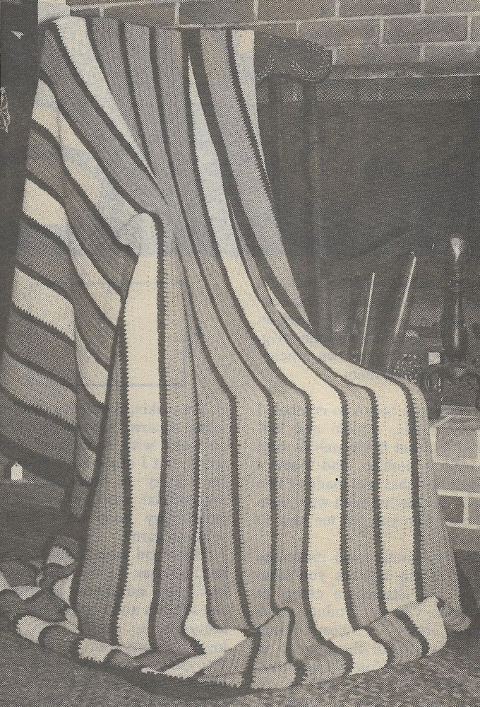 vintage, College Afghan crochet pattern instructions