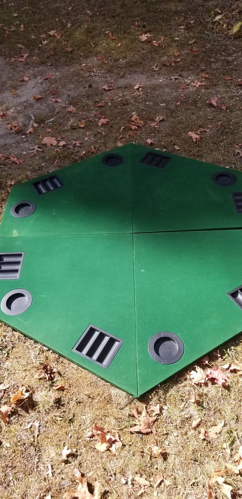 6 PERSON TABLE TOP FOLDABLE FELT POKER FOLDING GAME TABLE