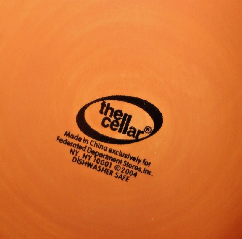 THE CELLAR 2004 ORANGE LARGE SERVING PLATTER CHOP PLATE 13"