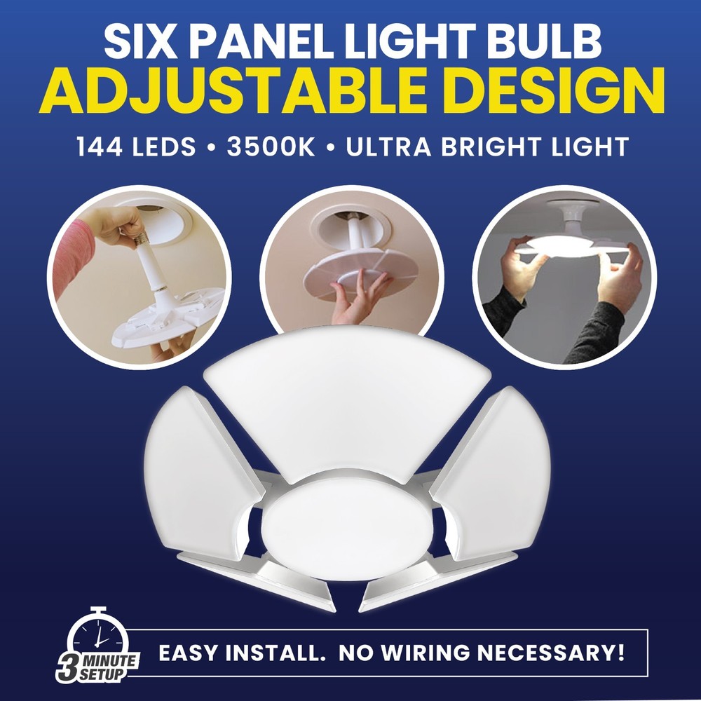 Bell + Howell Bionic Six Panel Adjustable LED Hex Bulb Soft White Ceiling Light