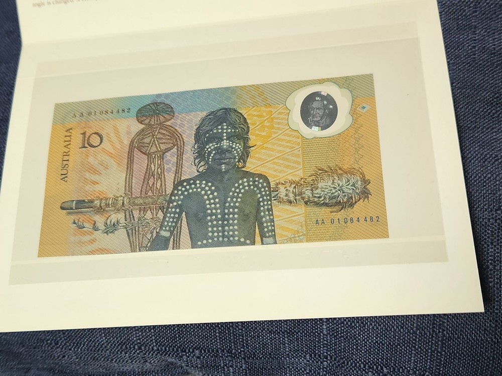 1988 First Polymer Commemorative $10 Note in Folder First Prefix AA 010 -UNC