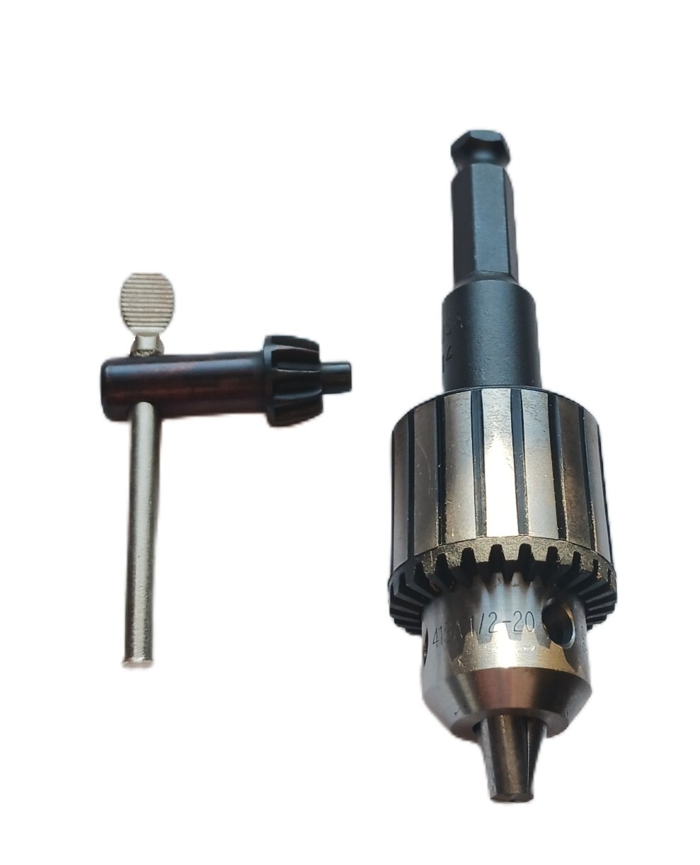 WHITE- 3/8 JACOBS CHUCK WITH 7/16 HEX SHANK DRIVER, LINEMAN USA NEW FREE SHIPING