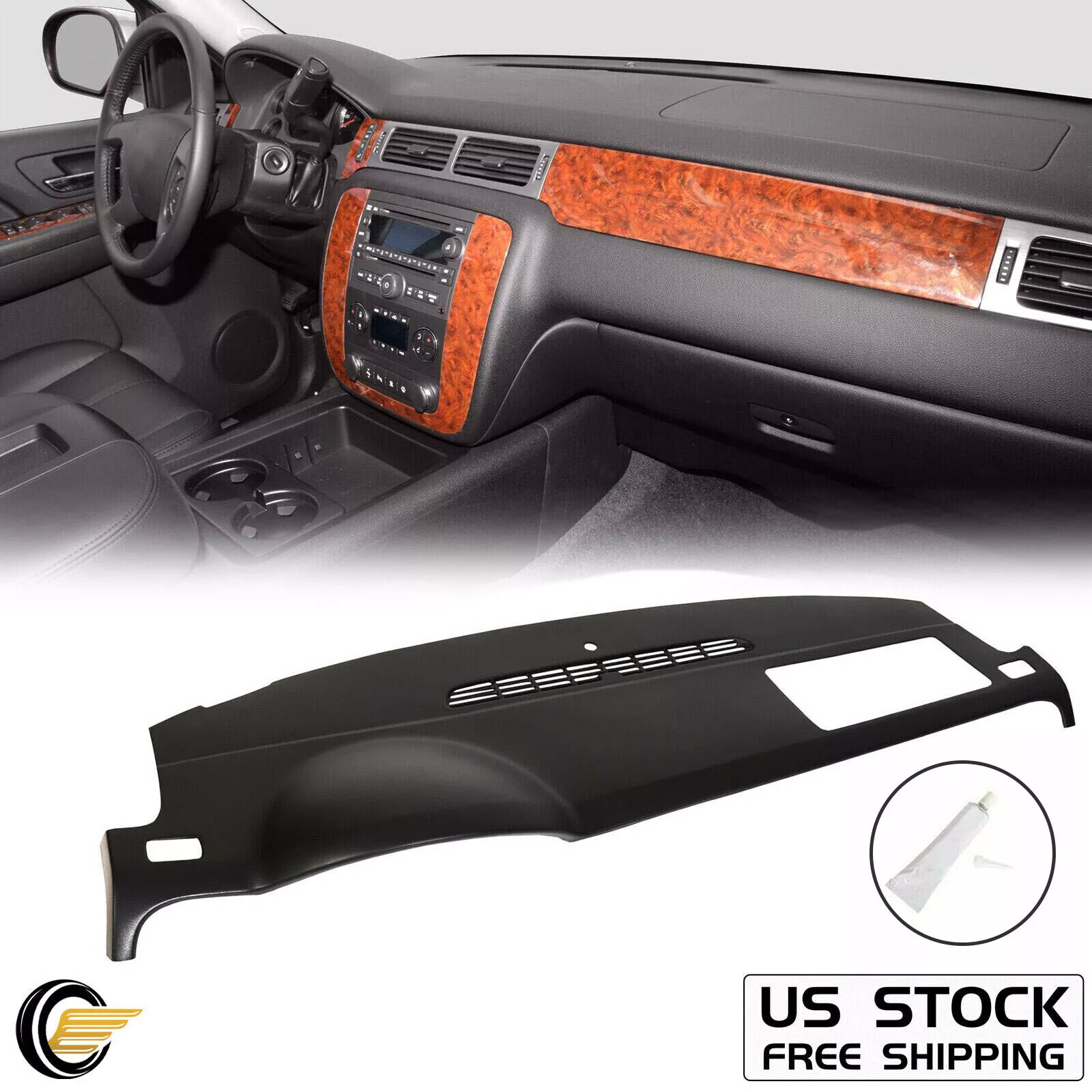 FOR 2007-2014 TAHOE SUBURBAN GMC YUKON DASH BOARD CAP DASHBOARD COVER OVERLAY