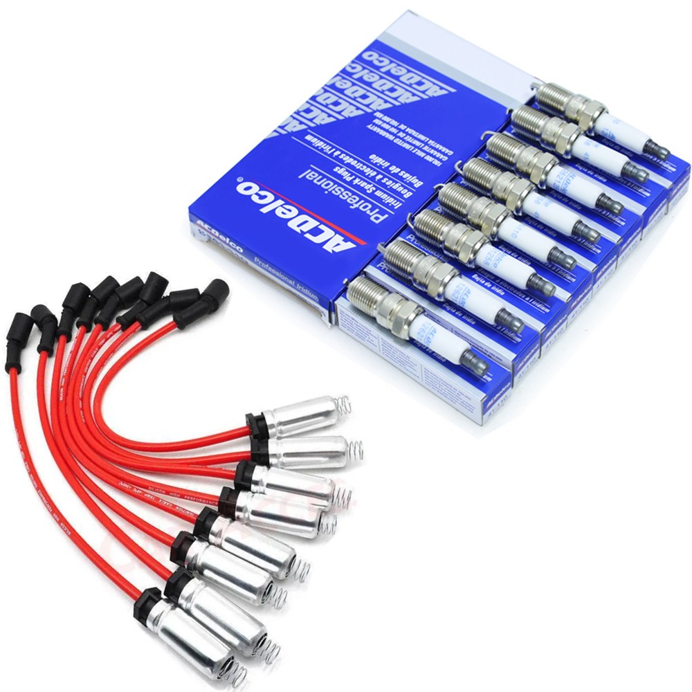 Genuine UF414 8p Ignition Coils+Spark Plugs+Wire For GMC Chevy SilveradoTahoe u,