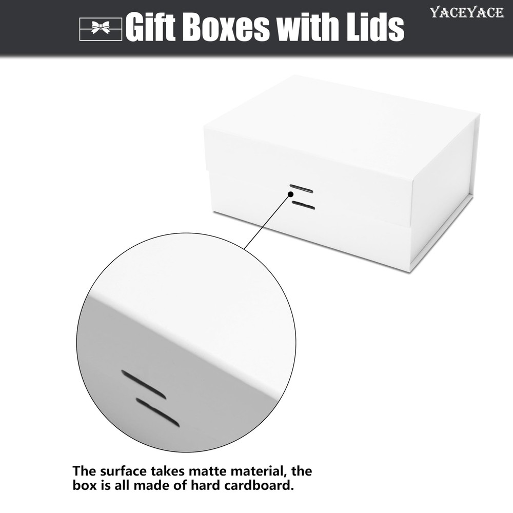 White Gift Box, 1Pcs Small Gift Box Bulk, Hard Gift Wrap Boxes with Lids for ...