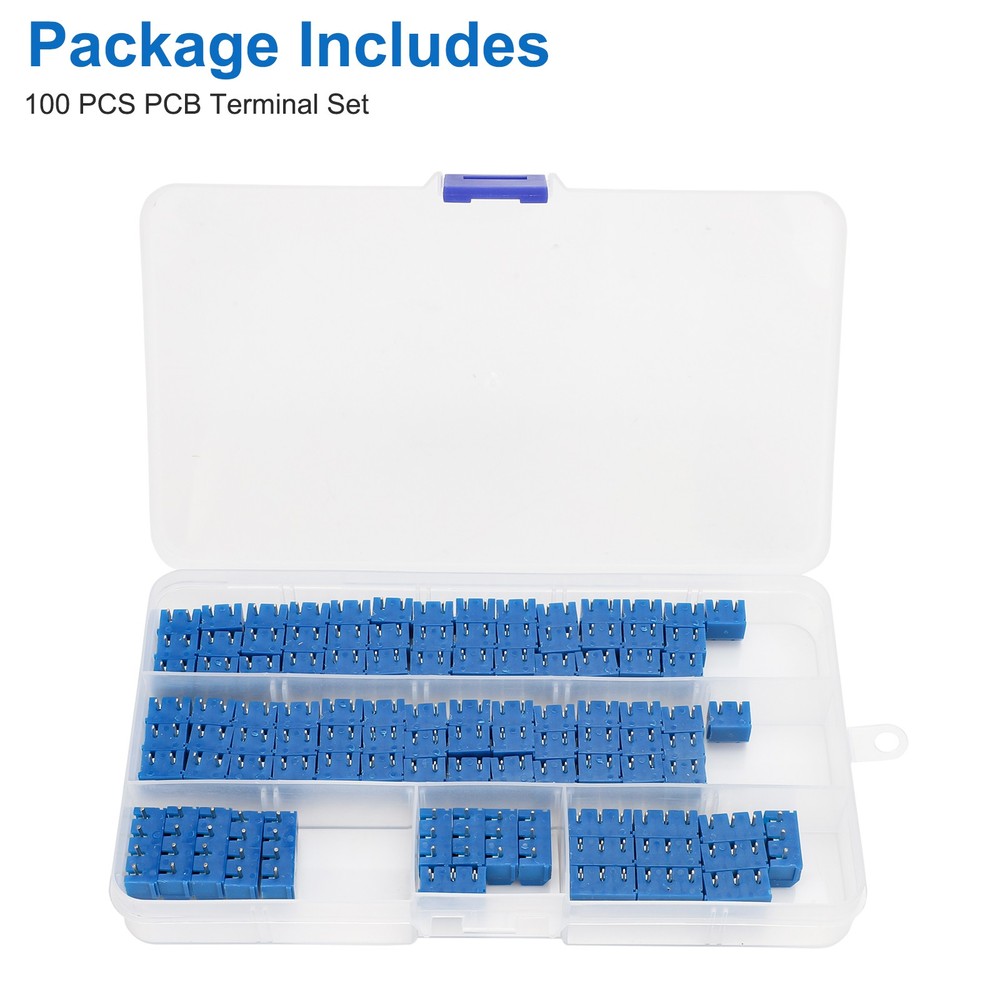 100PCS PCB Screw Terminal Block 2/3/4 Pin 5mm Pitch for Electronics Projects DIY
